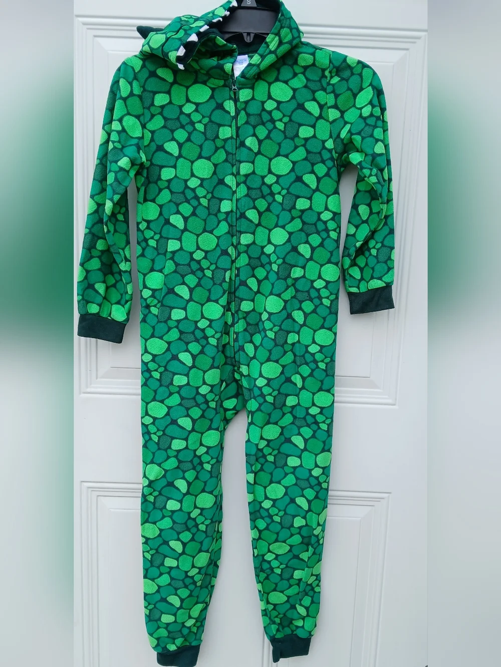The Children's Place Green Pebble-Print Hooded One-Piece Footie
